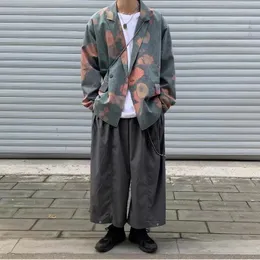 Mäns kostymer Blazers Personlig trend Westernstyle kläder Par Loose Casual Suit Jackets Harajuku Street Flower Print Coats 230818