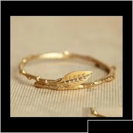 Pierścienie zespołowe Novlty przyjaciele Bohemian boho biżuteria drzewo liście Laurel Leaf Knuckle Toe Pierścień 18k złot