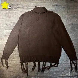 Sigtificati da uomo Vetement di caffè maglione maglione uomini uomini donne 1 lettere patch tassel oversize felpe pullover VTM 230818