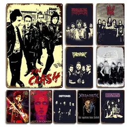 Retro Rock Roll Poster Metal Plak Rock Band Teneke İşareti Vintage Punk Bant Plakası Ev Bar Dekoratif Çıkartmalar Oturma Odası Adam Mağara Komik Duvar Dekor 30x20cm W01