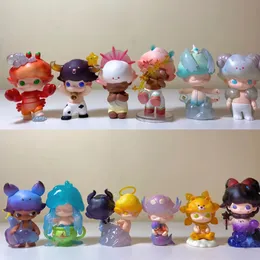 شخصيات عسكرية Popmart Dimoo 12 S Zodiac Series Figure Toys Scorpio Gemini Pisces Virgo Aries Taurus Leo Libra Dolls 230818