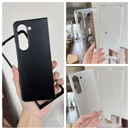 Zfold5 Samsung Galaxy Z Fold 5 4 3 kat5 Zfold5 kat4 zfold3 kat3 şeffaf katlama sert plastik pc siyah kapak