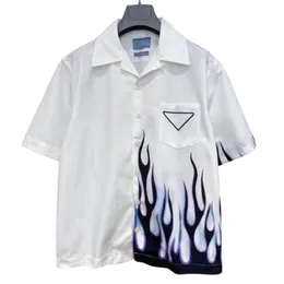 Мужские рубашки Дизайнерские рубашки Мужские рубашки летние боулинг повседневная кнопка печати ладель кардиган