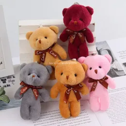 12 cm härlig nallebjörn plysch mjuk fylld björn djur plushie kawaii barn vuxen väska hänge leksaker hem dekor barn gåva
