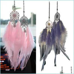 Interior Decorations Car Pendant Feather Wind Chimes Home Wall Hanging Jewelry Handmade Gifts Humid Environmentinterior Drop Delivery Dhr7Q