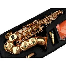 Japan Brand Original SC-992 Zakrzywiony sopranowy saksofon Lakier B Flat Sax z wszystkimi akcesoriami Szybka wysyłka