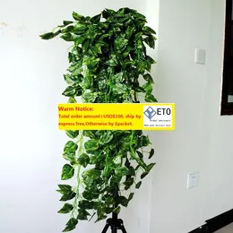 90 cm de videira artificial de 90 cm de folhas verdes de folhas verdes decoração de planta de planta de 35 polegadas de comprimento3 para escolherzz