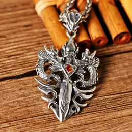 Подвесные ожерелья S925 Серебряные ювелирные изделия Винтаж таиланда двойной дракон