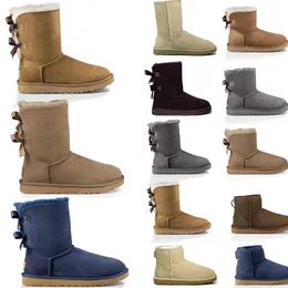 Botas de cotão Botas de algodão para mulheres sapatos de grife femininos ladrões de peles castanhas de carne de carneiro tosco tazz mini boot de bootas de neve de bootas de neve 42