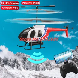 Electric RC Aircraft 2 4G zdalny helikopter z kamerą 4K HD Świąteczne zabawki LED LED LED Wysokość Połącz telefon Aricraft dla dorosłych Prezenty 230818