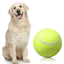 犬のおもちゃを噛む24cmの巨大なテニスボールチュートイーペットインタラクティブな大きなインフレータブルサプライアウトドアクリケット230818