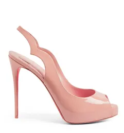 Kadın Sandal Platform Ayakkabı Sıcak Chick Sling Sırt Alta 120 mm Pompalar Patent Deri Peep Toe ayak bileği kayışı Lüks Tasarımcı Ayakkabı kutusu EU35-43