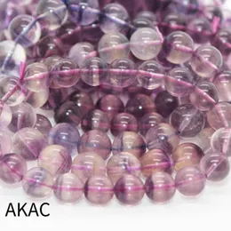 Loose Gemstones AKAC 1bracelet Natural Purple Fluorite Bracelet Approx9-12mm