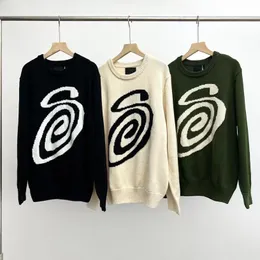 Men's Tracksuits 22 West Wool Mosquito Coil S Letter Sweater Doublesided Jacquard Tshirt Vintage Trend Crewneck 230818