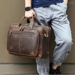Briefcases Sbirds Genuine Leather Handbags Business Laptop Bag Travel Men Cowhide Computer Briefcase Luxury Men's Messenger