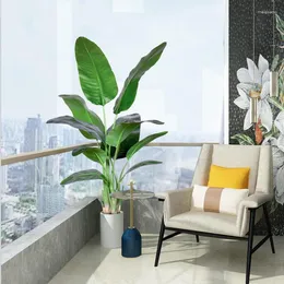 Decorative Flowers Artificial Plants 1.2M High Simulation Traveler Banana Green Plant Fake Tree Indoor Home Floor Potted