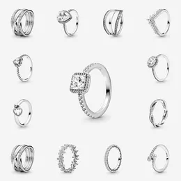 925 STERLING Gümüş Kadınlar Halk Lover Hediye için Orijinal Kutu ile CZ Elmas Güzel Takı Fit Pandora Avrupa Tarzı Lüks Tasarımcı Yüzükleri