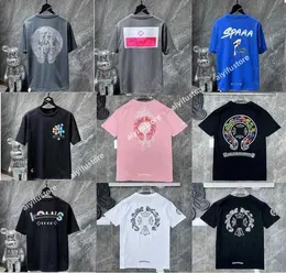 クラシックT 2023MENSシャツハートファッションCH高品質のブランドレターサンスクリットクロスパターンセーターTシャツデザイナークロムプルオーバートップコットンTシャツ1SFI57F5