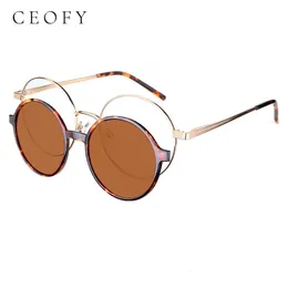 Fashion Sunglasses Frames Ceofy Round Stylish Clip on Polarized Sunglasses Women Men Retro Brand Designer Glasses Frame Magnetic Multifunction CD6816 230818