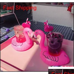 Inne baseny Spashg nadmuchite napoje zabawkowe kubek uchwyt arbuz flamingo basen pływaki pływaki kolobowce urządzenia flotacyjne dla dzieci na plażę część otxsx