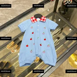 Baby bodysuit Fashionable lapel design kids jumpsuits Embroidered fruit decoration children rompers New arrival #Multiple product
