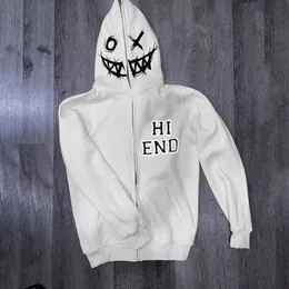 Herrtröjor tröjor gotiska grunge zip hoodie man hip hop grafisk tröja överdimensionerad casual lös hajuku y2k kvinnor streetwear 230818