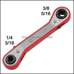 Handverktyg 1/4 3/8 3/16 5/16 Double-Ends Ratchet Manual Wrench Air Conditioning Refrigeration Vae Professional Tool Drop Delivery Mob DHGQY