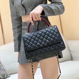 10A En Kaliteli Tasarımcı Çanta Kakao Koyu Kadınların Çanta Moda Tote Çanta Leydi Omuz Çantası Orijinal Deri Flap Zincir Çantaları Lüks Crossbody Çanta Çanta