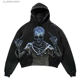 Herrtröjor tröjor y2k grunge mode överdimensionerade hoodiehip hopharajukuretro långärmad hoodiegotisk punk personlighet grafisk streetwear t230819