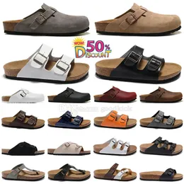 디자이너 Boston Clogs Sandals Slippers Cork Flat Fashion 여름 가죽 슬라이드 슬라이드 좋아하는 해변 신발 여성 남녀 Arizona Mayari