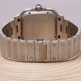腕時計9V0S UFUHバスダウンデートスイスムーブメントブルーアラビア語ダイヤルアウトヒップホップメンジュエリーD VVSリアルモイサナイトダイヤモンドウォッチ