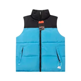 2023 Designer Mens Deep Blue Vest Black Coats Quality Casual Feather Outwear Double Zipper varm vadderad jacka White Goose Down 963