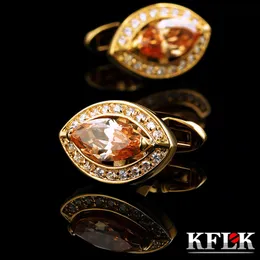 Cuff Links Kflk Jewelry Shirt FrenchLinks para homens Brand de cor dourado Link Botão de casamento de luxo de alta qualidade Crystal Guests 230818