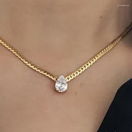 Подвесные ожерелья Waterdrop Cz Stone Emerringbone Chain Colles