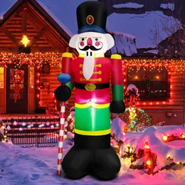Soldato di schiaccianoci gonfiabile da 8 piedi, decorazione della guardia della casa di Natale esplosiva