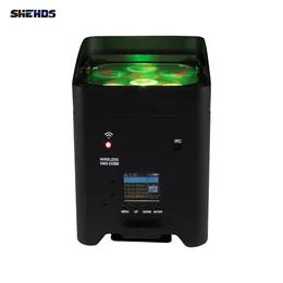 SHEHDS HOT LED 6x18W RGBWA+UV 6IN1 WIFIワイヤレスリモートコントロールバッテリーLEDステージ上のバーディスコパーティーホームDJプロフェッショナル照明のPARライトとRDM