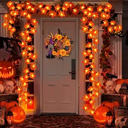 Other Event Party Supplies Maple Leaves String Lights Leaf Garlands Battery Operated Autumn Thanksgiving Halloween Home Fireplace Door Decora 230818