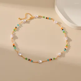 Choker CCGOOD Natural Shell Collar Colorful Beads Necklaces For Women Handmade Boho Jewelry Gold Color Chain Metal Accessories
