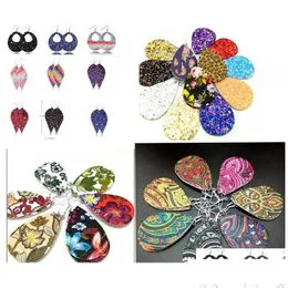 Dangle Chandelier Teardrop Faux Pu Leather Earrings Sequins Looking More Than 20Colors Various Water Drop Suiqh Delivery Jewelry Otjai