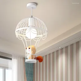 Pendant Lamps Nordic Lighting Kids Room Lamp Girl Cartoon Air Balloon Bedroom Lights Dream Iron LB031703