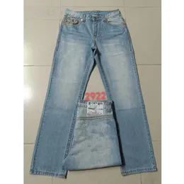 True Jeans Long Troushers Mens Linha grossa Super religião Jeans Rous