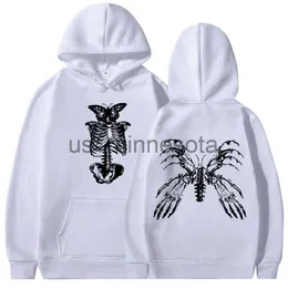 Herren Hoodies Sweatshirts Playboi Carti 2017 Tour Butterfly Skeleton Die beleuchtete Hoodie Herren Mode Hip Hop Vintage Hoodies Casual Cosy übergroße Sweatshir J230818