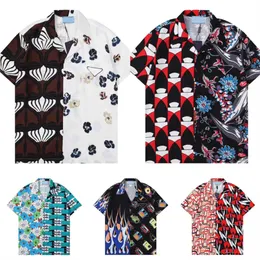 Neuer Stil Designer Shirt Herren Button Up Shirts Drucken Bowling-Shirt Hawaii Blumen lässige Hemden Männer Slim Fit Short Sleeve Kleid Hawaiian T-Shirt asiatische Größe M-3xl