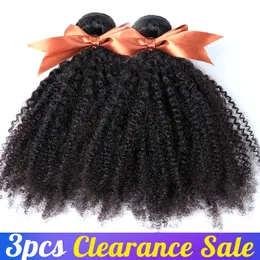 Kinky Curly Hair Weave 3-4 Bundle Deal Remy Hume Hair Extension för kvinnor 8-20 tum naturlig färg Jarin Hårbulkförsäljning