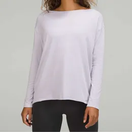 LL Long Sleeve Shirts Loose Top Women Tops Relaxed Fit Designed for on the Move Causal Wear for Summer T-Shirts