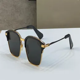 نظارات شمسية مربعة بطيئة غير ماتي الذهب الأسود العدسة الرمادية الداكنة الرياضة نظارات الشمس للرجال Sonnenbrille UV Eyewear مع Box275e