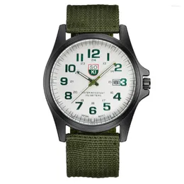 Wristwatches Men's Military Watch Woven Nylon Belt Calendar Quartz Fashion Watches For Men Free Shiping Relogio