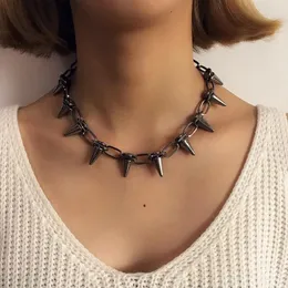 Hänge halsband koreanska mode punk gotiska harjuku handgjorda kvinnors halsband för spik nit kvinnlig kedja överdrift rock chokers