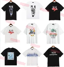 Yaz Tişörtleri Tasarımcı Erkek Tişörtler Mürekkep Sıçrama Akışı Boya Tasarımcıları Bir Miri gömlekleri Lüks Kısa Kollu Hip Hop Street Giyim Amirs Tees Turuncu