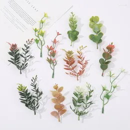 결혼식 장소를위한 장식용 꽃 10pcs 장식 재료 시뮬레이션 화이트 서리 수 잔디 인공 녹지 가짜